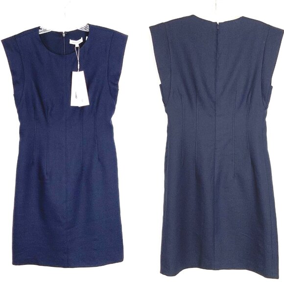 New Veronica Beard Navy Sleeveless Mini Sheath Dress Sz 4-6 - Picture 4 of 16